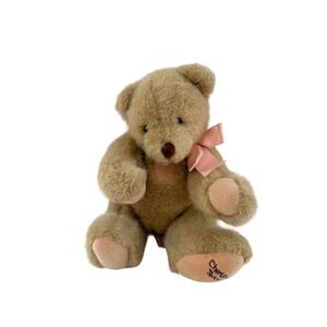 1994 Dakin Cherished Teddies Plush Bear Pink Ribbon 9" Polyester Collectible